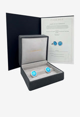 Sterling Silver Cufflinks Fabergé Blue