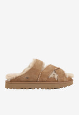 Greenport Cross Strap Suede Sandals