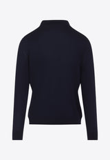 Wool Long-Sleeved Polo Sweater