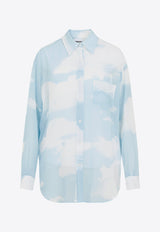 قميص من الحرير بطبعة غيوم