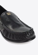 Logo Lettering Leather Loafers