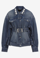 Sculpted Denim Belted Jacket