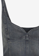 Corseted Denim Top