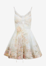 Memento Twist Front Floral Mini Dress