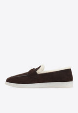 Suede Shearling Loafers