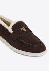 Suede Shearling Loafers