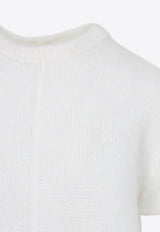 Crewneck Mohair-Blend Knit Top