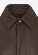 Leather Paneled Coat with Belt