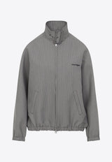 Houndstooth Zip-Up Jacket