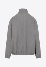 Houndstooth Zip-Up Jacket