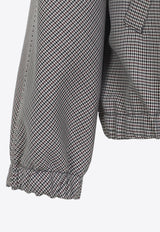 Houndstooth Zip-Up Jacket