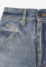 Straight-Leg Faded Jeans