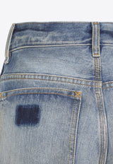 Flared-Leg Overwashed Jeans