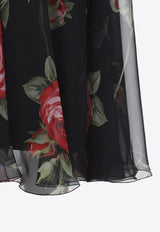 Floral Chiffon Midi Skirt