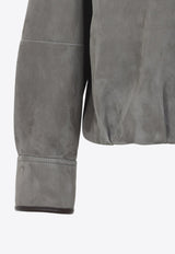 High-Neck Suede Jacket