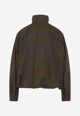 Pleated High-Neck Blouse