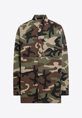 Fear Of God Essentials Logo Patch Camouflage Overshirt Green 186BT244328F/P_FEARE-WC