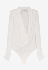 Draped Long-Sleeved Bodysuit