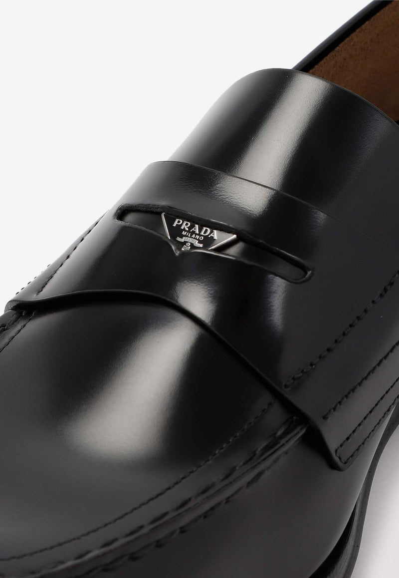 Logo-Plaque Patent Leather Loafers