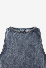 Peplum Denim Sleeveless Top