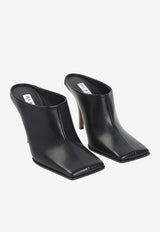 90 Leather Heeled Mules