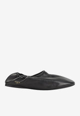 Leather Ballet Flats with Logo-Stamp