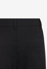 Straight-Leg Wool Tailored Pants