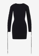 Lace-Up Sleeves Mini Dress