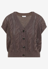 Cable Knit Cropped Cardigan