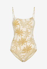 Tropical Print One-Piece Swimsuit