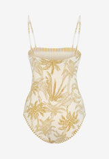 Tropical Print One-Piece Swimsuit