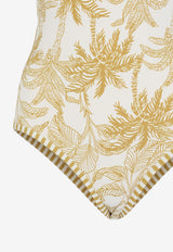 Tropical Print One-Piece Swimsuit
