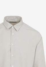 Long-Sleeved Silk-Blend Shirt