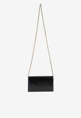 Iconic Logo Calf Leather Chain Clutch