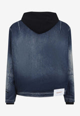 Cherry Fleece Denim Jacket with Hood