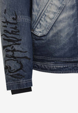 Cherry Fleece Denim Jacket with Hood