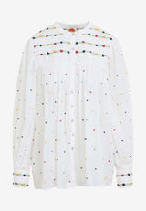 Floral-Embroidered Blouse