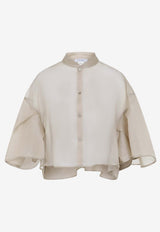 Silk Buttoned Cape