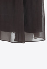 A-line Silk Midi Skirt
