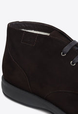 Low Leather Lace-Up Boots