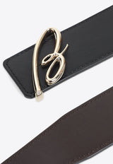 B Logo Reversible Leather Belt