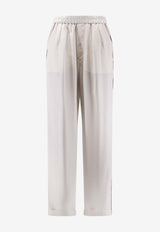 Silk Straight-Leg Pants