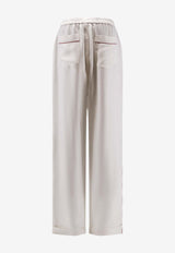 Silk Straight-Leg Pants
