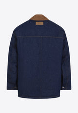 Corduroy-Collar Padded Worker Jacket
