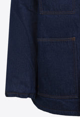 Corduroy-Collar Padded Worker Jacket