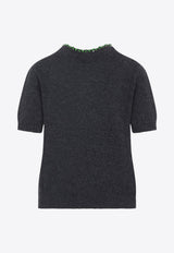 Embellished Cashmere and Wool Knit Top