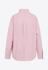 Striped Shirt with Logo-Lettering