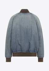 Relaxed Denim Bomber Jacket