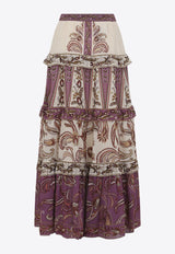 Ainika Delicate Floral Print Long Skirt