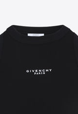 Logo Embroidered Cropped Tank Top